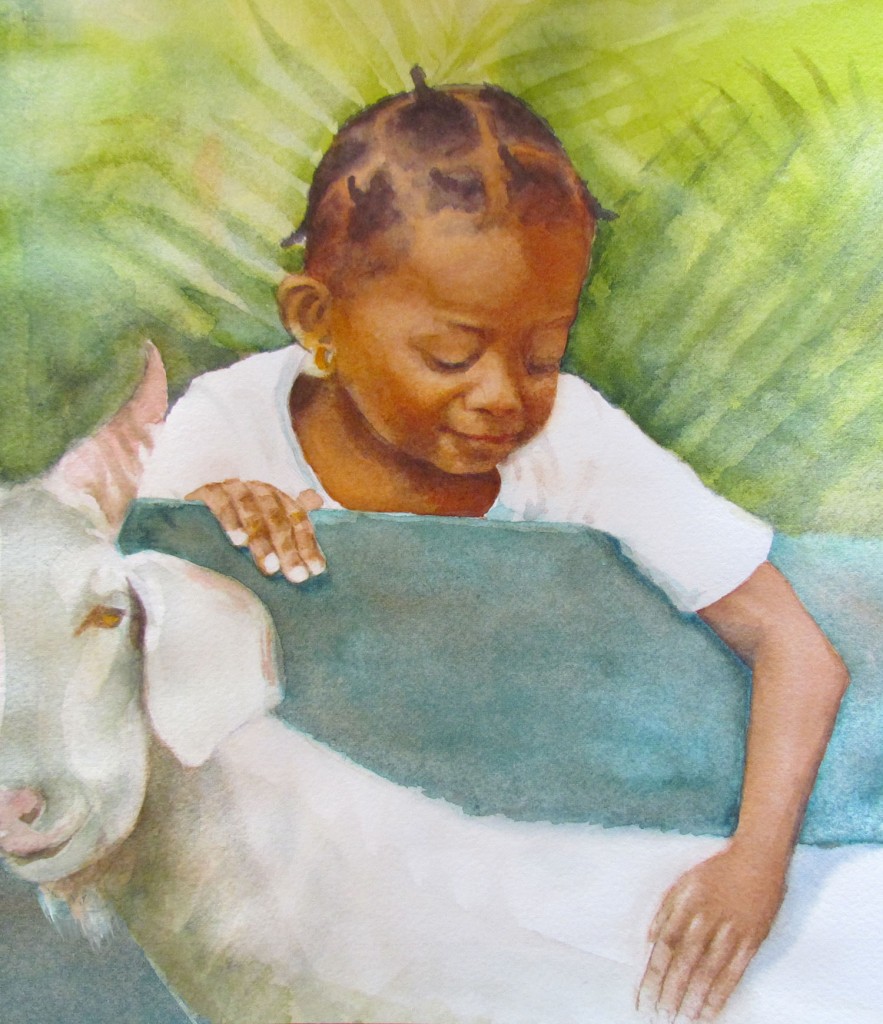 girl and goat