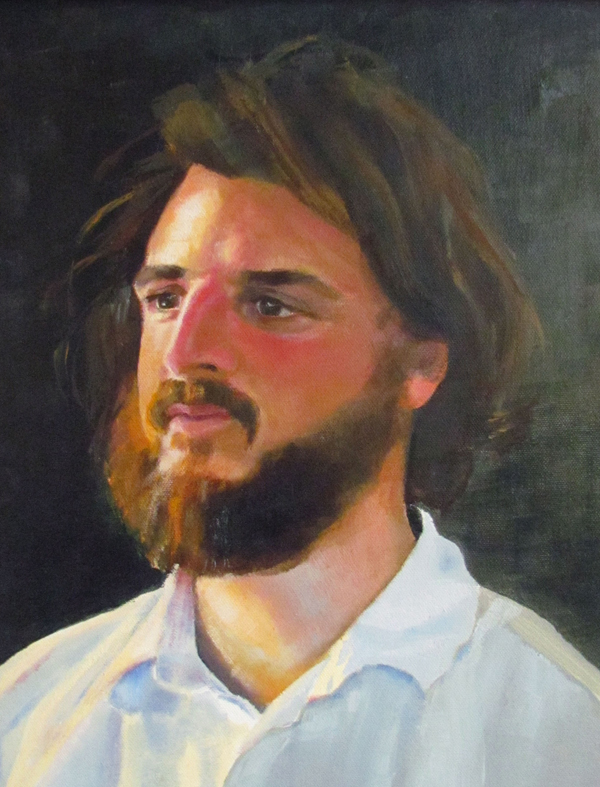 oil on canvas of a man, Carl