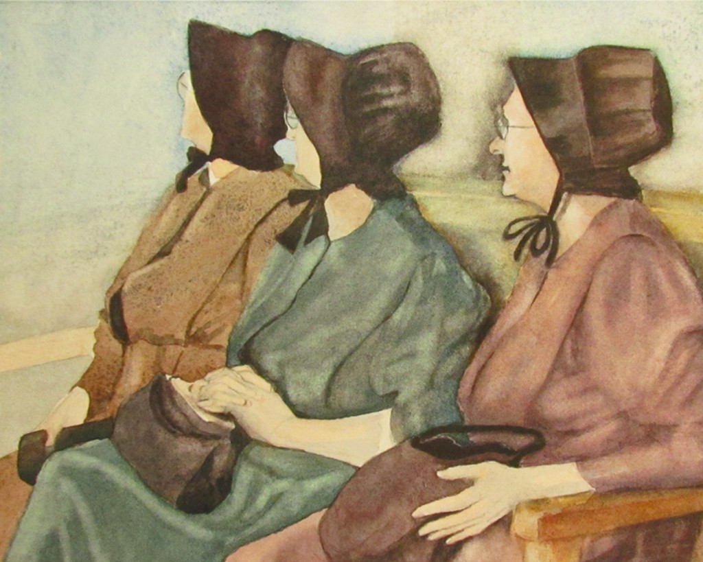 Three Mennonite Women closeup